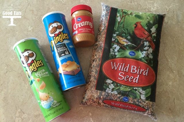 materials to make a DIY bird seed feeder