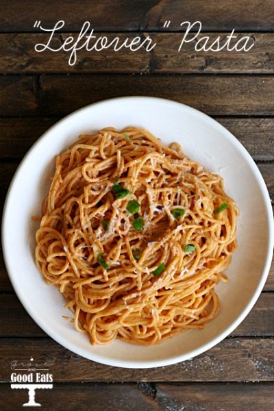 A quick and easy spaghetti for one recipe using "leftover" ingredients found in your fridge!