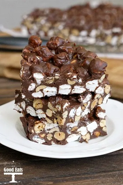 stack of rocky road candy bars