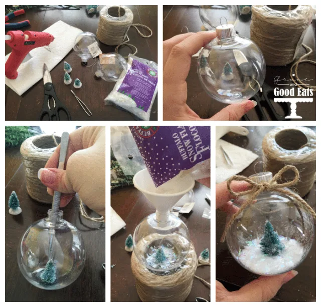 Steps to make DIY Snowy Christmas Tree Ornament