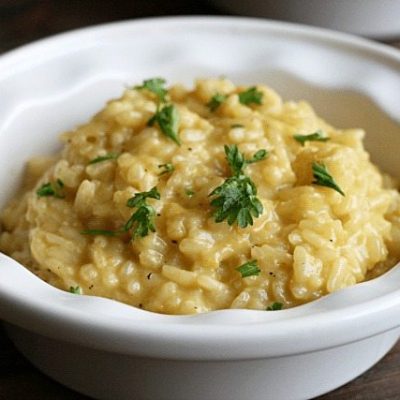 bowl of Parmesan risotto
