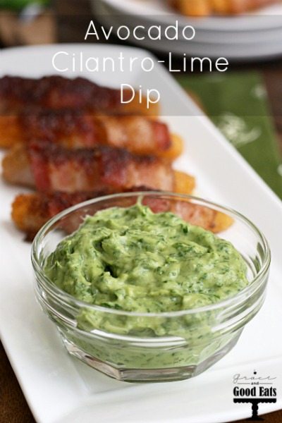 This Avocado Cilantro-Lime Dip is so good with chicken tenders, veggies, or chips!