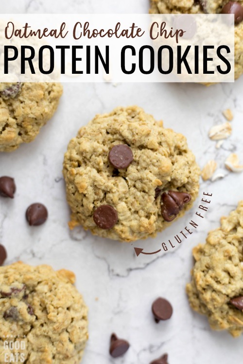 protein cookie with oats and chocolate chips