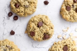 Protein Cookie Recipe | Tired of dry protein cookies that taste artificially sweetened?  These chocolate chip protein cookies taste just like the real thing but with added protein!