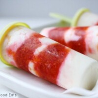 fruit and yogurt pop laying on a plate