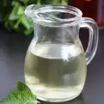 small pitcher of mint simple syrup