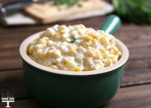 This recipe is the best creamed corn I've tried! Simple ingredients, a little bit of spice, and just a few minutes on the stovetop.