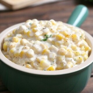 This recipe is the best creamed corn I've tried! Simple ingredients, a little bit of spice, and just a few minutes on the stovetop.