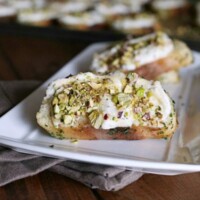 These Ricotta Toasts with Pistachios and Honey are a simple + yummy appetizer!