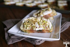 These Ricotta Toasts with Pistachios and Honey are a simple + yummy appetizer!