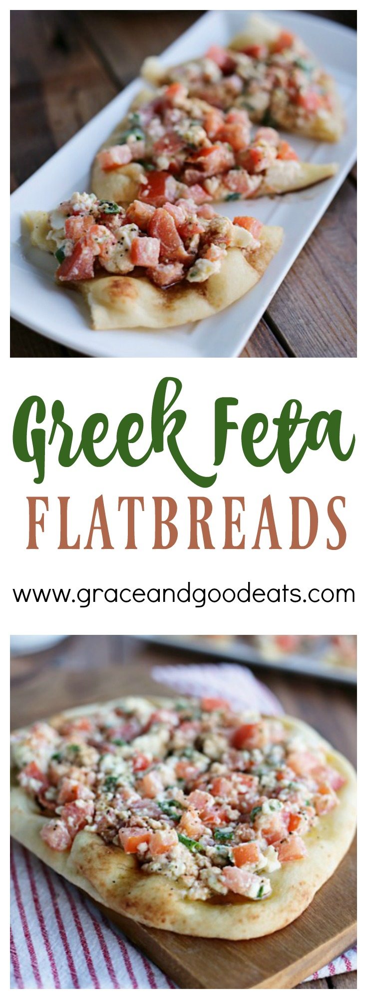 This Greek Feta Flatbread is like summer on a plate. Would be great for game day, too! Slice to share or serve as a personal sized pizza.
