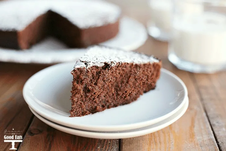 slice of one bowl chocolate cake on a white plate 