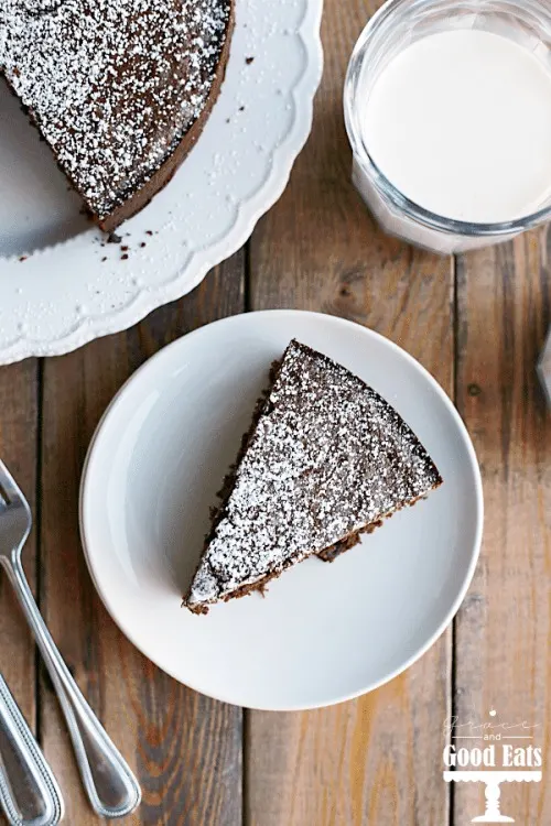 slice of one bowl chocolate cake on a white plate