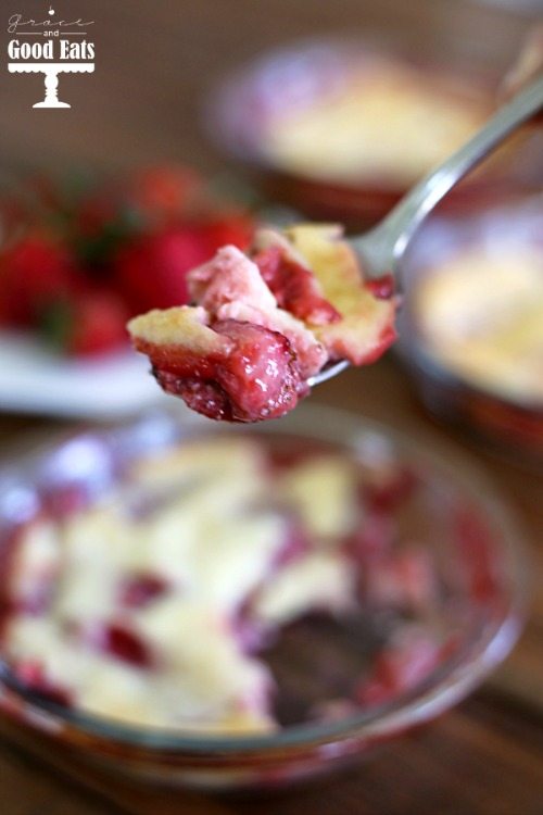 spoonful of strawberry custard