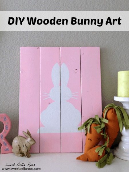 Grab an old pallet and a stencil to make this easy DIY Wooden Pallet Bunny Art.