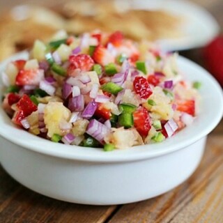 This sweet fruit salsa with cinnamon chips is always a crowd pleaser! Perfect for baby showers, parties, or Cinco de Mayo!