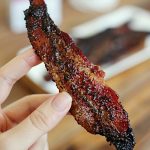 Coffee Candied Bacon- this sweet and savory treat only takes three ingredients.