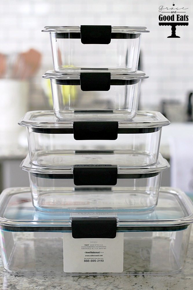 stack of clear food storage containers
