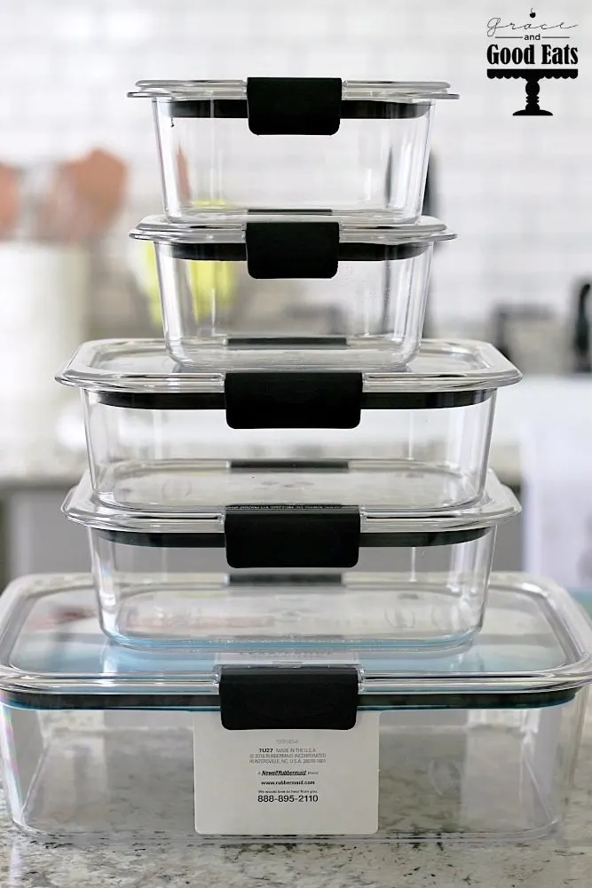 stack of clear food storage containers