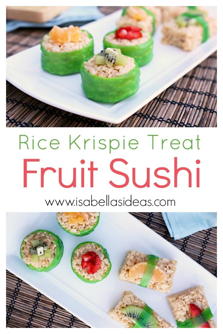 This fruit sushi recipe is totally kid-friendly, perfect to make with your kiddos or for your kiddos as a fun lunchbox treat.