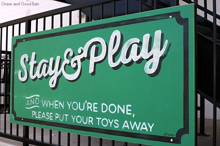 lawn area with balls and toys