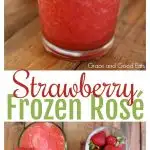 This Strawberry Frozen Rosé is the perfect summertime drink! This simple recipe makes two servings but could easily be multiplied for a crowd.