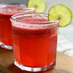 Raspberry Lime Agua Fresca- a delicious fruit infused sparkling water. Fruity with a little fizz.