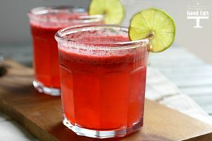Raspberry Lime Agua Fresca- a delicious fruit infused sparkling water. Fruity with a little fizz.