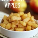 These simple three ingredient sautéed cinnamon apples are Paleo, Vegan, and Whole30 compliant. No added sugar or sweeteners, dairy free, gluten free and DELICIOUS!