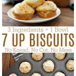 These 7-Up Biscuits are one of the easiest and fluffiest biscuit recipes around and I made them even easier!  Three ingredients, one bowl, no knead biscuits means no messy fingers.