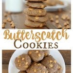 These homemade Butterscotch Cookies are dense and cakey, and bursting with rich butterscotch chips.