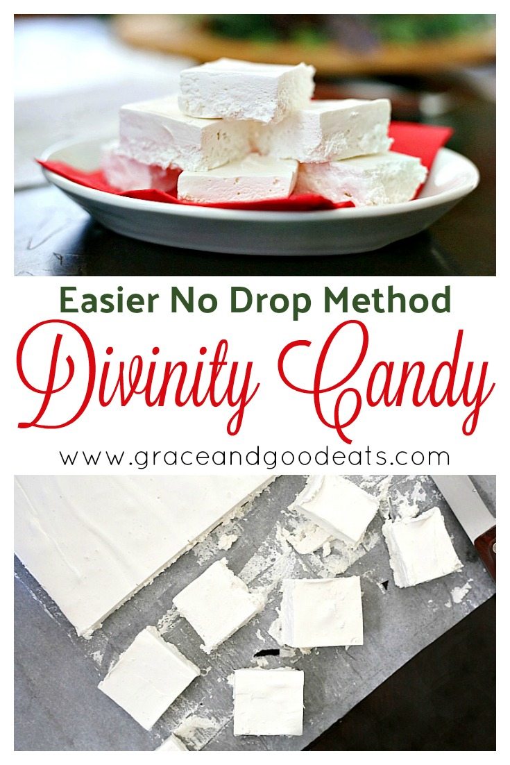 This easy divinity recipe is made in one big pan, like fudge, instead of using the drop candy method. Make homemade divinity the easier way. Perfect for gifting!
