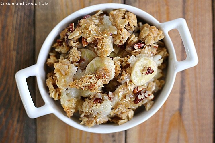 All the tastes of banana bread in a gooey, warm cobbler that is perfect for breakfast or dessert. Serve this Banana Bread Cobbler with a drizzle of fresh cream or a scoop of vanilla ice cream.