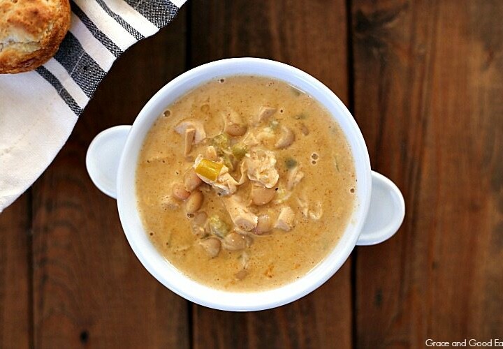 This White Chicken Chili Soup is full of white beans, savory spices, and tender chicken. Use homemade bone broth for an even richer depth of flavor.