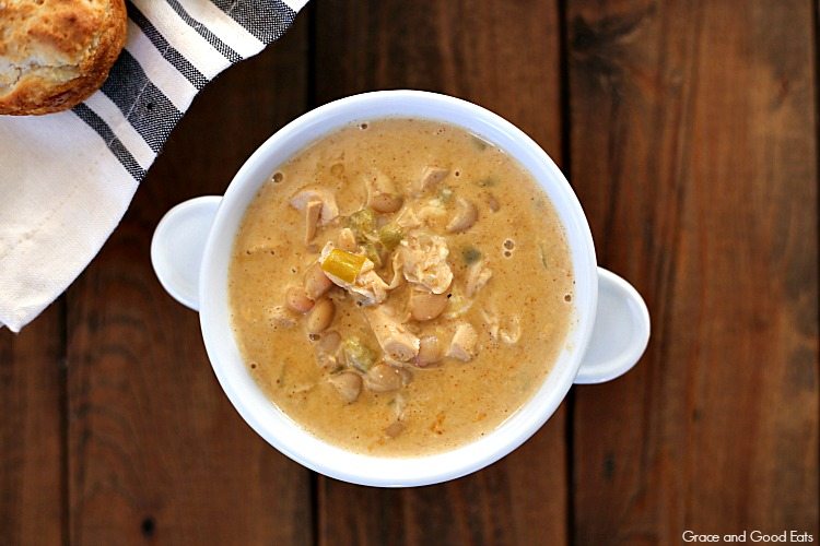 This White Chicken Chili Soup is full of white beans, savory spices, and tender chicken. Use homemade bone broth for an even richer depth of flavor.