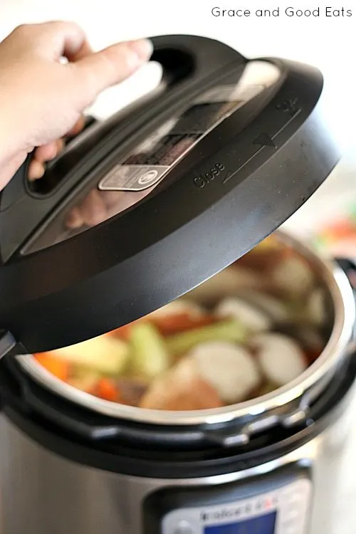 bone broth in a pressure cooker