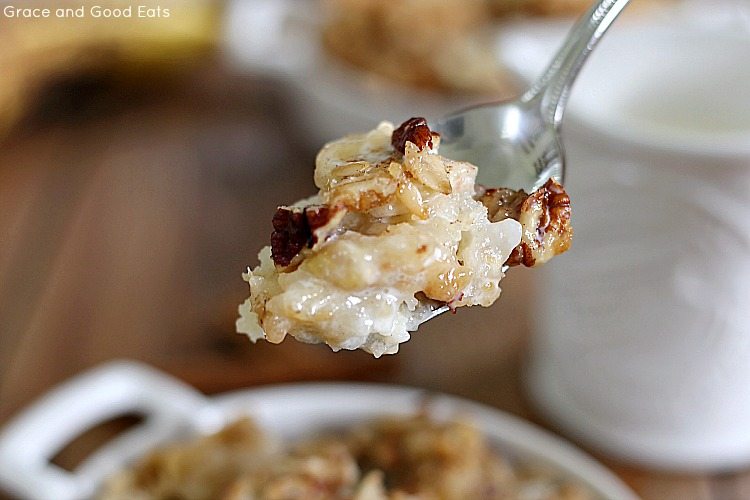 spoonful of banana bread cobbler