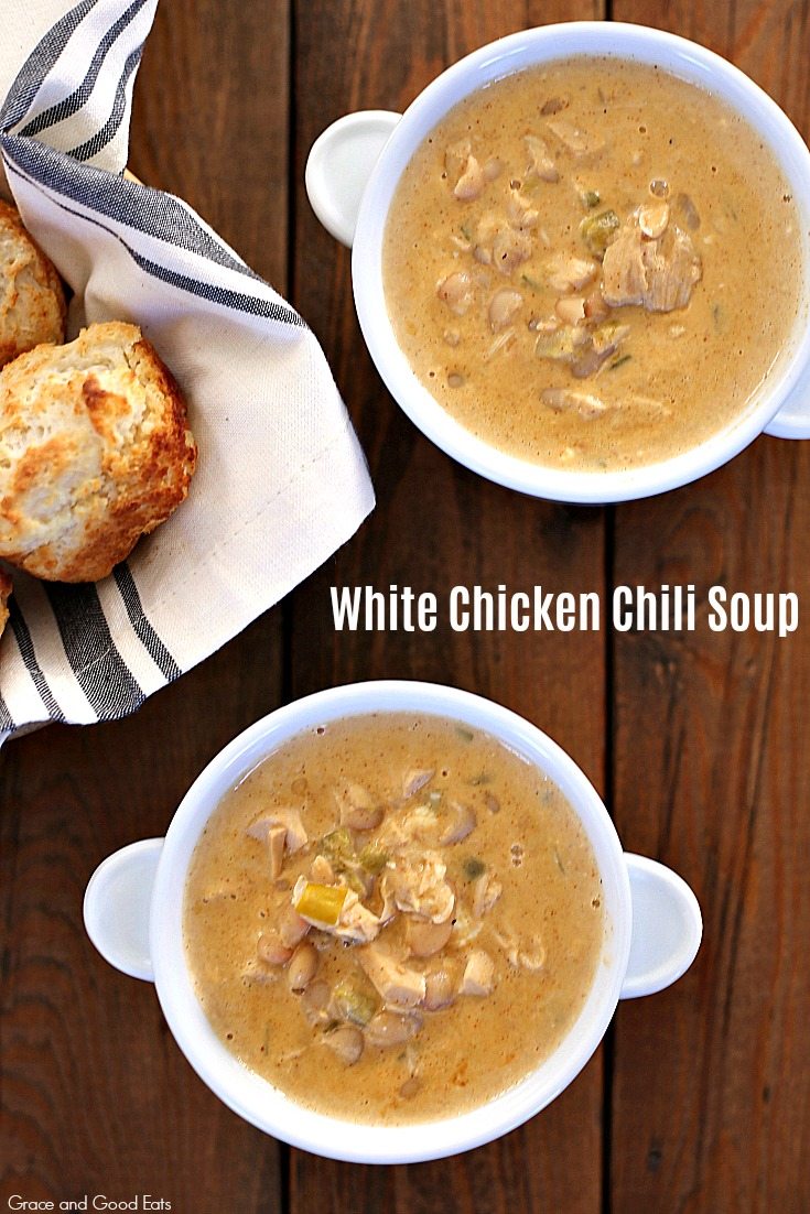 This White Chicken Chili Soup is full of white beans, savory spices, and tender chicken. Use homemade bone broth for an even richer depth of flavor.