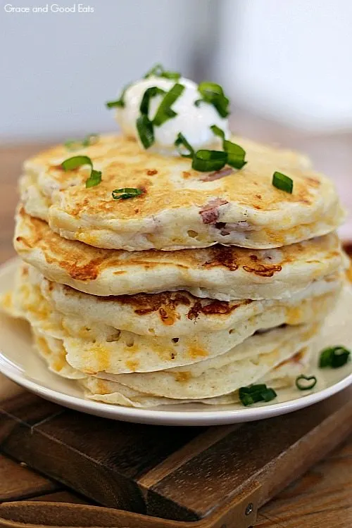 ham and cheese pancakes on a plate