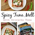 This no-mayo Spicy Tuna Melt only requires three ingredients and is packed with protein.  Use Sriracha and pepper-jack cheese to spice up this comforting classic!  