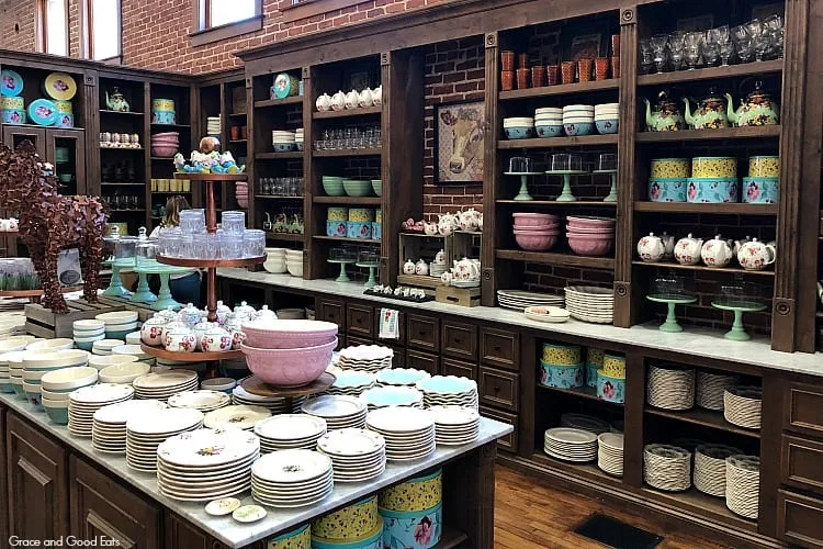 shelves with kitchen items at The Mercantile