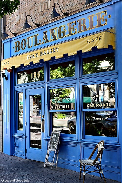 front of Eva's Bakery in Salt Lake City, Utah