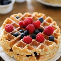 waffles topped with fruit