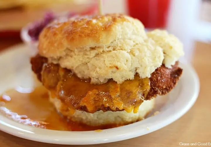 the San Antone chicken biscuit from Sweet Lake Biscuits and Limemade