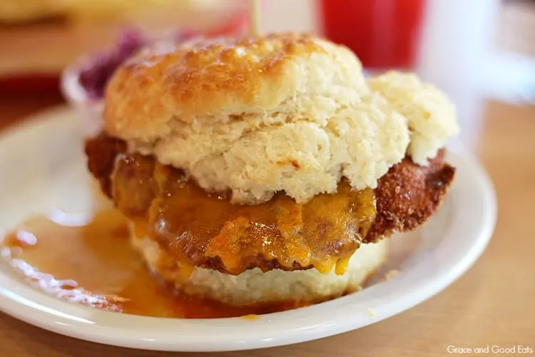 the San Antone chicken biscuit from Sweet Lake Biscuits and Limeade