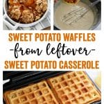 Use your favorite leftover sweet potato casserole or candied sweet potatoes to make these Sweet Potato Waffles.  A fall twist on a breakfast classic and a delicious way to use up holiday leftovers!