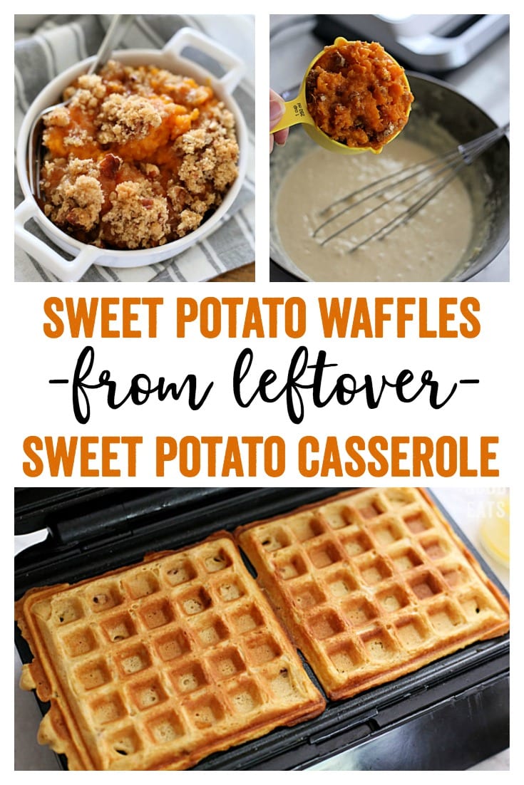 Use your favorite leftover sweet potato casserole or candied sweet potatoes to make these Sweet Potato Waffles. A fall twist on a breakfast classic and a delicious way to use up holiday leftovers!