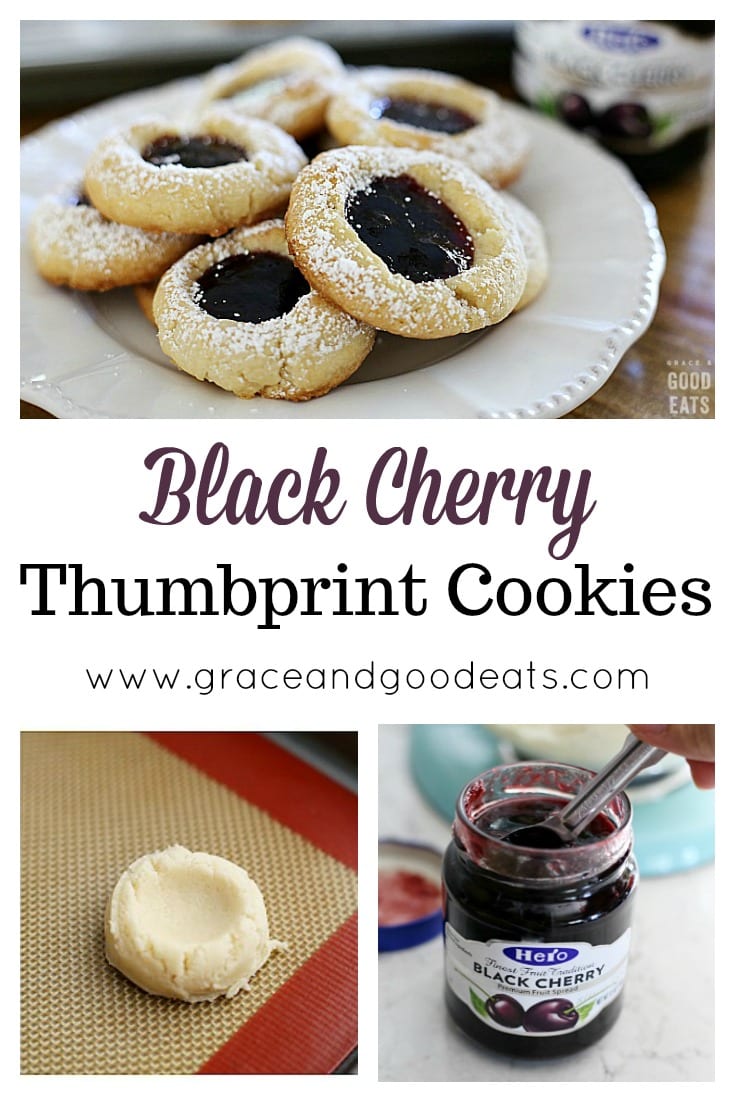These Easy Thumbprint Cookies made with Black Cherry Hero Fruit Spread are the perfect holiday cookies! Great to bake with kids and totally giftable.