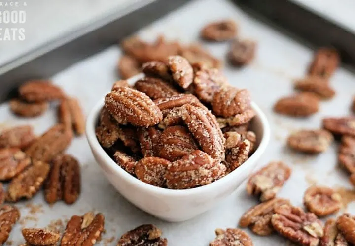 small white bowl of pecans