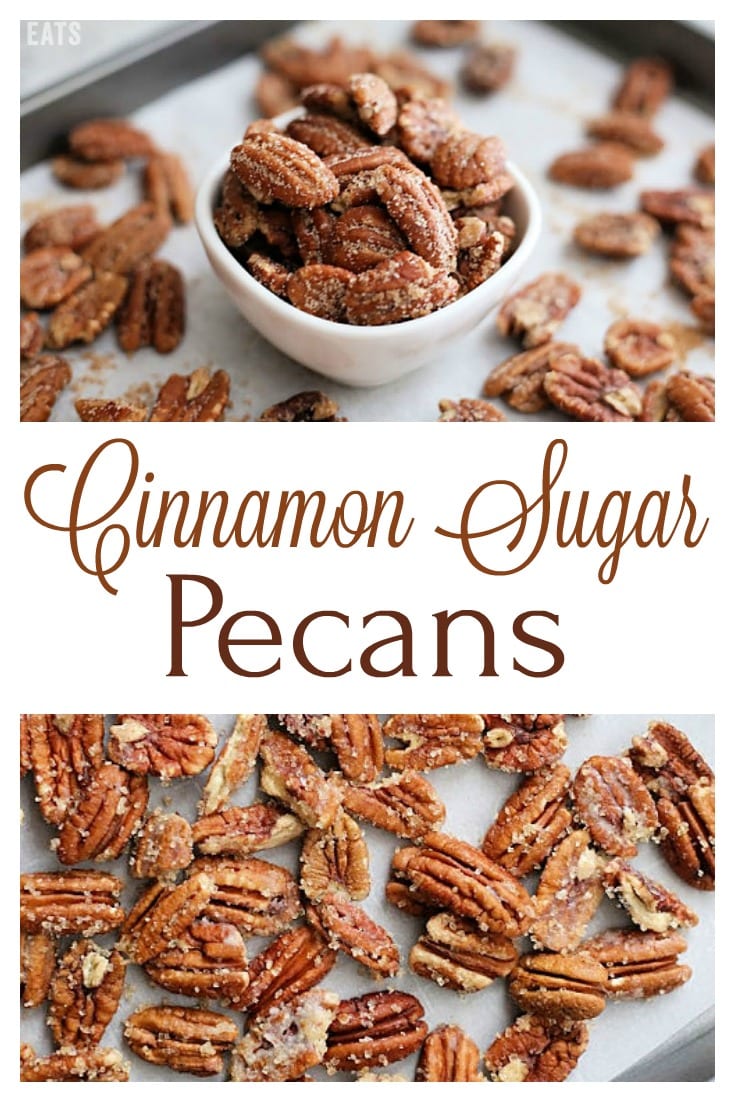 These Cinnamon Sugar Pecans are the perfect treat to snack on during the holidays. They're also great as added crunch for a salad or for last-minute gifting!
